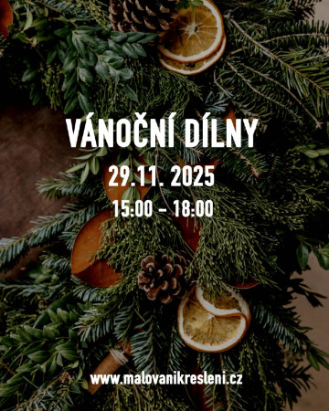 Vánoční dílny, 1200,- Kč - věnce, keramika, ozdoby z korálků, perníčky....